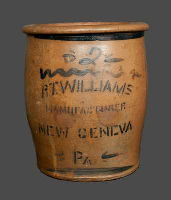 R. T. WILLIAMS / NEW GENEVA, PA Stoneware Cream Jar