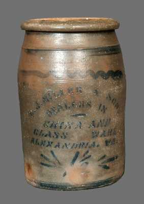 1 1/2 Gal. E. J. MILLER / ALEXANDRIA, VA Stoneware Advertising Crock