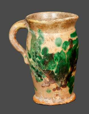 Strasburg, VA Multi-Glazed Redware Pitcher