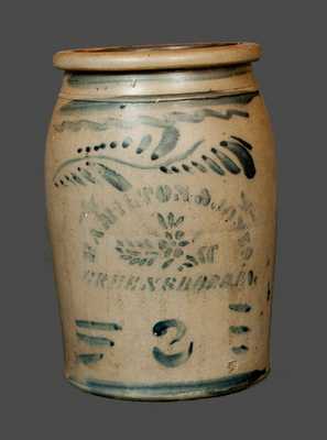 HAMILTON & JONES / GREENSBORO, PA Decorated Stoneware Crock