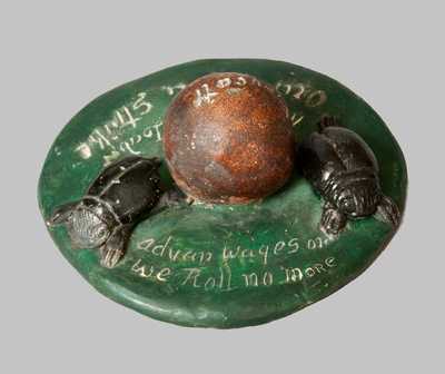 Very Rare Signed Anna Pottery Stoneware Dung Beetle Group with 