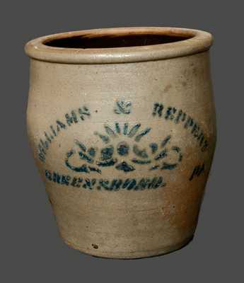 WILLIAMS & REPPERT / GREENSBORO, PA Stoneware Crock