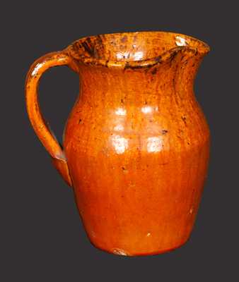 Pottery Cream Pitcher with Incised House Signature, Log Cabin Pottery, NC origin, circa 1930
