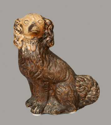 Very Rare Stoneware Spaniel att. Anna Pottery, Anna, IL