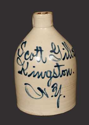 1/2 Gal. Kingston, NY Stoneware Script Jug