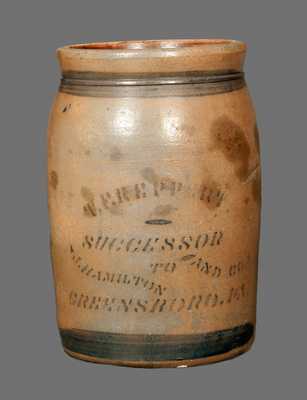 T. F. REPPERT / SUCCESSOR TO J. HAMILTON & CO. / GREENSBORO, PA Stoneware Jar