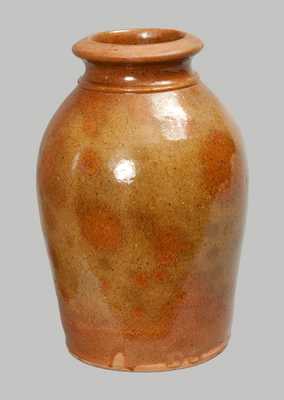 Glazed Redware Jar, New England origin, 19th century.