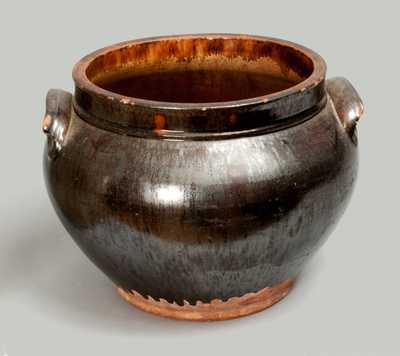 Outstanding Glazed New England Redware Jar