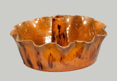 Glazed Redware Food Mold, probably PA origin, 19th century.