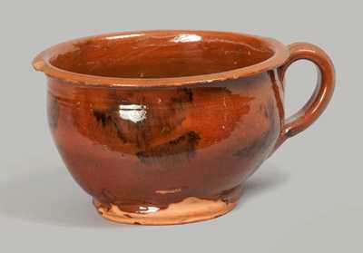 Glazed Redware Mush Cup, New England origin, probably Massachusetts, early 19th century