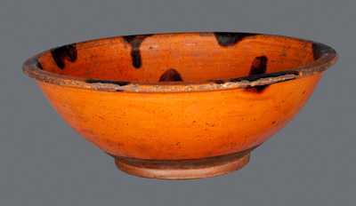 Redware Bowl with Manganese Splotch Decoration, possibly Norwalk, CT