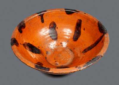 Redware Bowl with Manganese Splotch Decoration, possibly Norwalk, CT