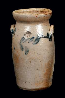Miniature Stoneware Churn with Initials "M. R.", probably Beaver, Pennsylvania