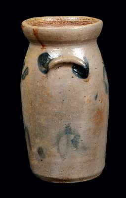 Miniature Stoneware Churn with Initials "M. R.", probably Beaver, Pennsylvania