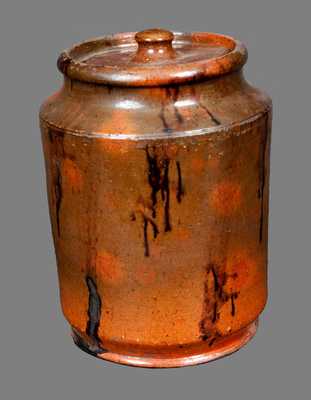 Lead-Glazed Redware Jar with Manganese Decoration