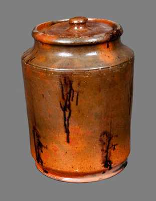 Lead-Glazed Redware Jar with Manganese Decoration