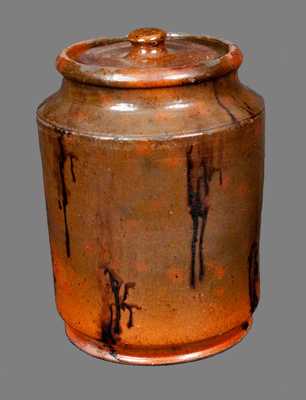 Lead-Glazed Redware Jar with Manganese Decoration
