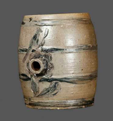 Exceptional Diminutive Stoneware Keg with Incised Bird and Floral Decoration, Albany, NY, circa 1810-20