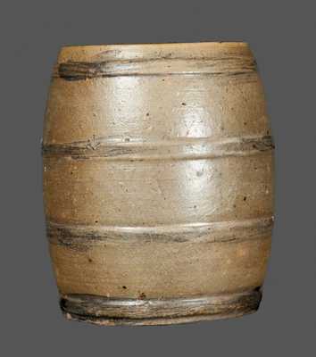 Exceptional Diminutive Stoneware Keg with Incised Bird and Floral Decoration, Albany, NY, circa 1810-20
