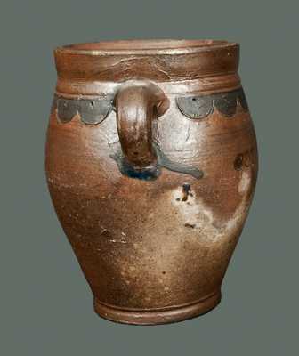 Very Rare COMMERAWS STONEWARE Crock with Vertical Handles and Compass Decoration