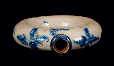 Extremely Rare Stoneware Ring Flask att. Mount Crawford (Rockingham County), Virginia