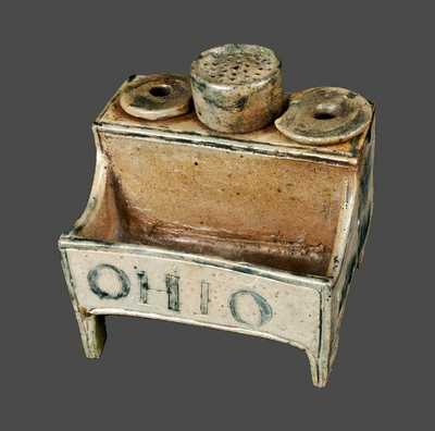 Extremely Rare and Important "OHIO" Stoneware Inkstand Dated "1829"