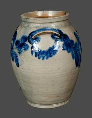 Four-Gallon Stoneware Crock with Profuse Cobalt Decoration, H. MYERS, Baltimore, circa 1825