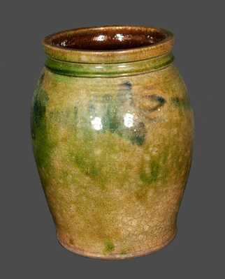 Very Rare Cobalt Decorated Redware Jar Signed JOHN BELL (Waynesboro, PA)