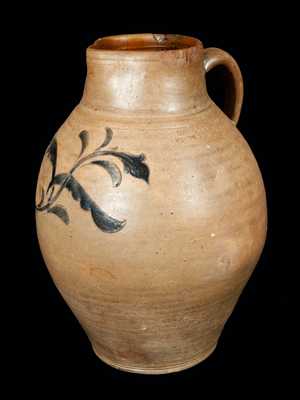 Monumental C. CROLIUS / Manhattan Stoneware Pitcher with Incised Decoration