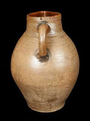 Monumental C. CROLIUS / Manhattan Stoneware Pitcher with Incised Decoration