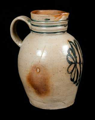 Stoneware Pitcher with Elaborate Incised Decoration, New Jersey, circa 1820