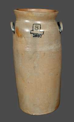 Rare and Important Monumental Stoneware Churn, I. THOMAS, Maysville, KY, 1837