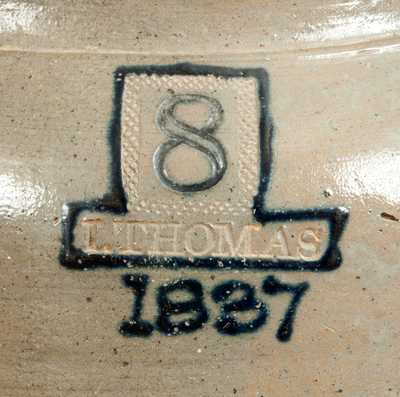 Rare and Important Monumental Stoneware Churn, I. THOMAS, Maysville, KY, 1837