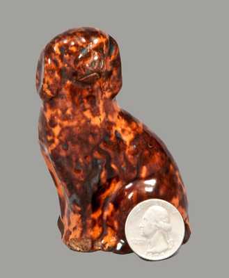 Miniature Redware Spaniel att. John Bell, Waynesboro, PA