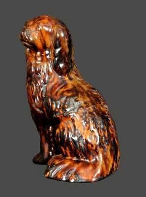 Extremely Rare Redware Spaniel Signed Twice, 