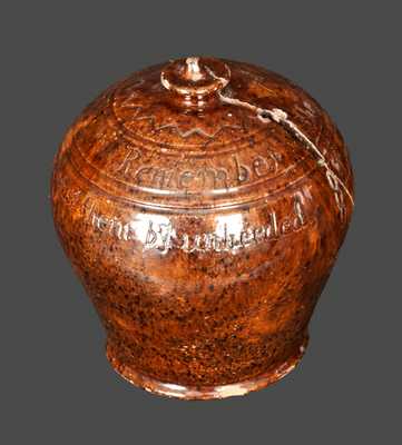 Dauphin County, Pennsylvania Redware Poem Bank, Incised 