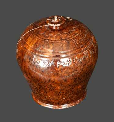 Dauphin County, Pennsylvania Redware Poem Bank, Incised 