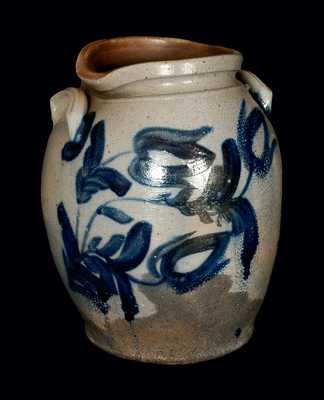 5 Gal. Heavily-Decorated Strasburg, VA Stoneware Jar Signed 