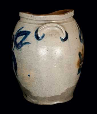 5 Gal. Heavily-Decorated Strasburg, VA Stoneware Jar Signed "BELL"