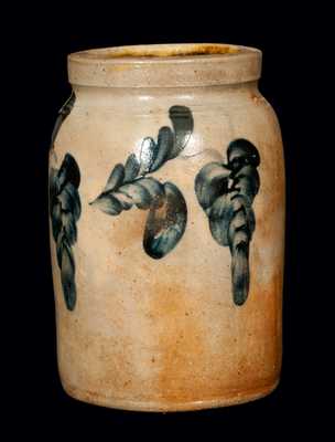 1 Gal. Remmey, Philadelphia, Stoneware Crock with Floral Decoration