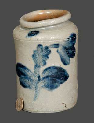Quart-Sized Stoneware Jar with Floral Decoration, Philadelphia, circa 1835