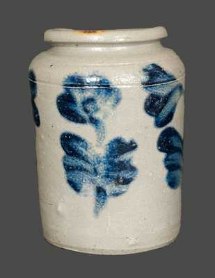 Quart-Sized Stoneware Jar with Floral Decoration, Philadelphia, circa 1835