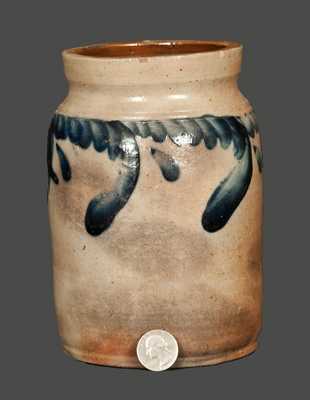 Small Remmey, Philadelphia, Stoneware Crock with Swag Decoration