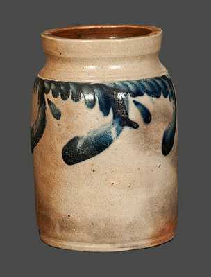 Small Remmey, Philadelphia, Stoneware Crock with Swag Decoration