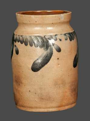 Small Remmey, Philadelphia, Stoneware Crock with Swag Decoration