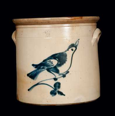 Stoneware Crock with Bird Decoration att. Fulper Bros. Pottery, Flemington, NJ
