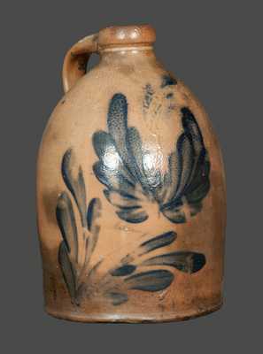 Stoneware Jug with Floral Decoration att. M. & T. Miller, Newport, PA