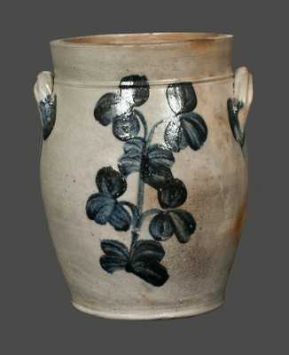 2 Gal. Stoneware Crock with Unusual Clover Decoration, Baltimore, circa 1845