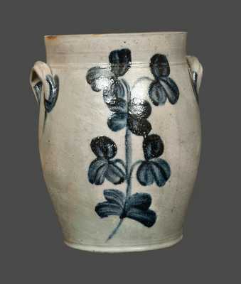 2 Gal. Stoneware Crock with Unusual Clover Decoration, Baltimore, circa 1845