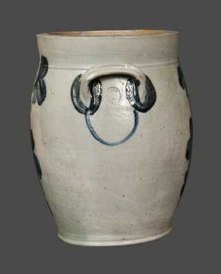 2 Gal. Stoneware Crock with Unusual Clover Decoration, Baltimore, circa 1845